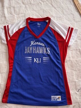 Kansas Jayhawks Women's Jersey Style Graphic Tee -SMALL